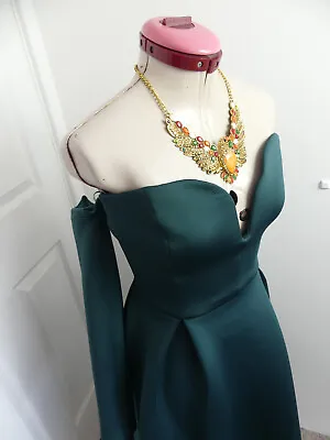 $60 • Buy ASOS Forest Green DRESS Size UK 14 BNWT NEW Strapless Retro 50s Party Cocktail