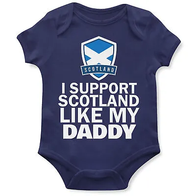 Baby Boys I Support Scotland Like My Daddy Babygrow Football Fathers Day Europe • £12.99
