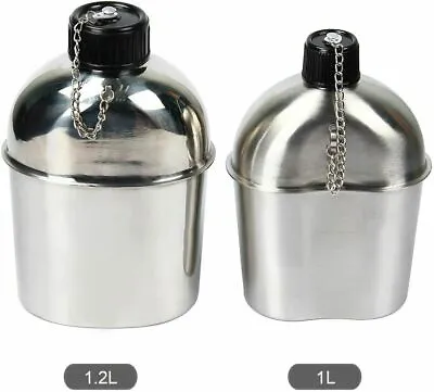 $45.59 • Buy Stainless Steel Alloy Cup Water Bottle Mug Nylon Cover Hiking Military Canteen