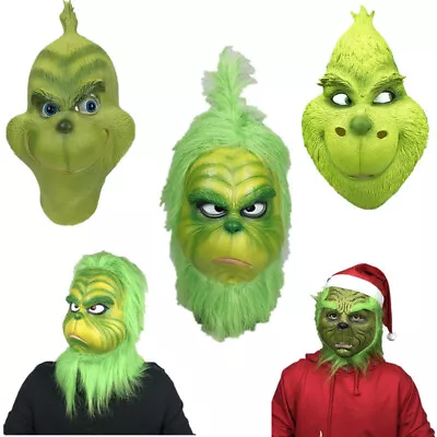 Christmas Monster Thief Green Fur Monster Grinch Mask • $32.99