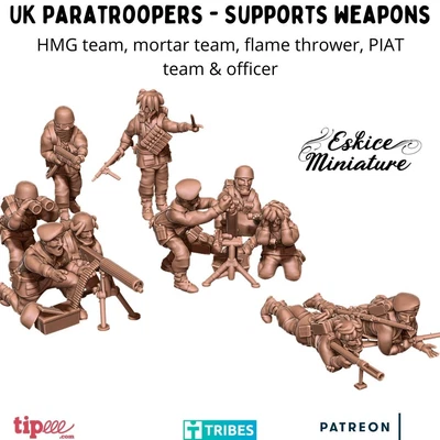 £38.70 • Buy Eskice Miniatures WW2 British Paratroopers Support HMG Mortar PIAT 15 20 28mm 54