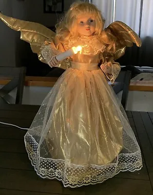 ‘96 23” Kmart Christmas Animatronic Christmas Gold Blonde Angel Motionette • $68.88