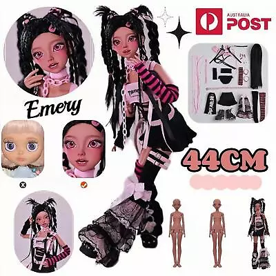 1/4 BJD Doll Emery Handmade Nude Ball Jointed Body Eyes Makeup Y2K Resin 44cm AU • $183.29