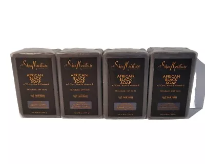 (4) Shea Moisture African Black Soap W Oats Aloe & Vitamin E 8 Oz Bars • $23.50