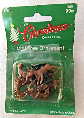 Vtg 1994 Miniature Plastic Reindeer Deer In Package Dollhouse Diorama Christmas • $8.99