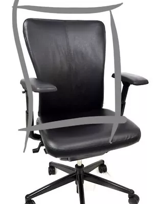 Genuine Leather Back Upholster Skin Black Original For Haworth Zody Office Chair • $100