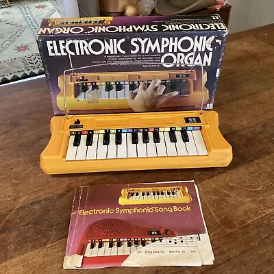 Vintage 1978 TOMY Electronic Symphonic Organ Musical Toy. Works W/Box & Songbook • $45