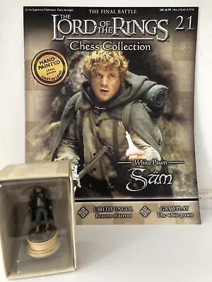 £18.99 • Buy Eaglemoss Lord Of The Rings Chess Collection Set 1 No. 21 Sam White Pawn & Mag