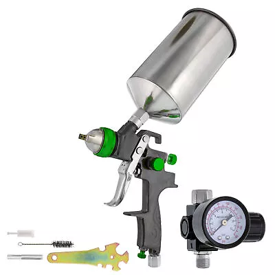 New 2.5mm HVLP Gravity Feed SPRAY GUN W/ REGULATOR Auto Paint Primer Metal Flake • $69.99