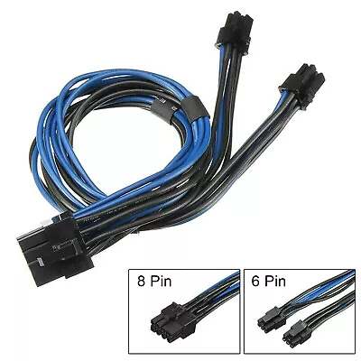 Dual Mini 6 Pin PCI-e Male To 8 Pin Graphics Card Power Cable Mac Pro 18AWG GPU • $9.50