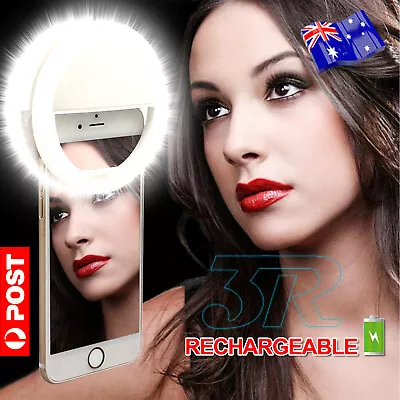 Rechargeable Selfie Light LED Flash Fill Ring Recharge For IPhone Samsung Phone • $10.85