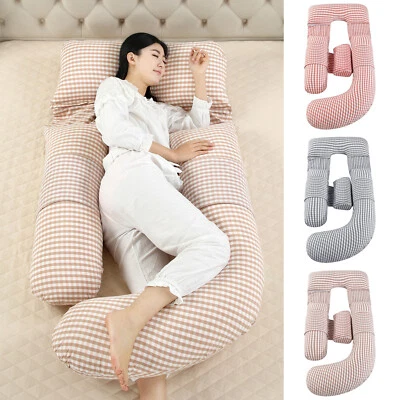 $28.07 • Buy 32x70in U-Shape Full Body Maternity Pillow 100% Cotton Pregnancy Pillow Washable