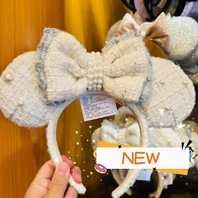 Disney 2024 Princess Tweed Pearls Minnie Mouse Ears Headband Shanghai Disneyland • $41.29