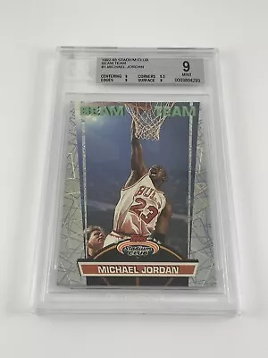 1992-93 Michael Jordan Topps Stadium Club Beam Team #1 Insert Card BGS 9 Mint • $650