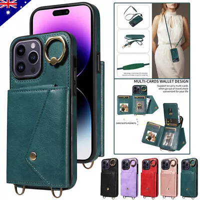 For IPhone 14 13 12 11 Pro MAX XS XR Wallet Case Leather Magnet Purse Ring Cover • $19.79