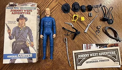 Marx Johnny West Adventure Vintage JWA General Custer W/Box Blue & Silver Gear • $225