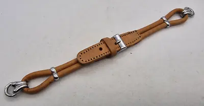 Nos Tan Leather Cocktail Rope Watch Strap Chrome Buckle /h060 • £10