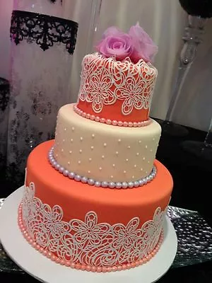 Edible Sugar Large Lace Cake Birthday Anniversary Engagement Wedding Baby Showe • $30.21