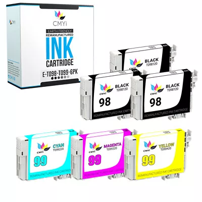 6PK Black Color 98 99 Replacement Ink Cartridges For Epson T098 T099 Artisan 700 • $21.99