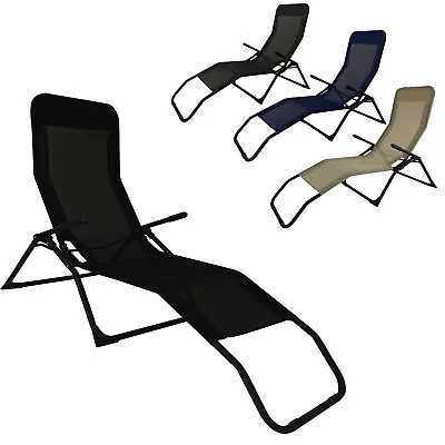 Sun Lounger Recliner Garden Outdoor Patio Sunbed Folding Chair Home Summer • £24.99