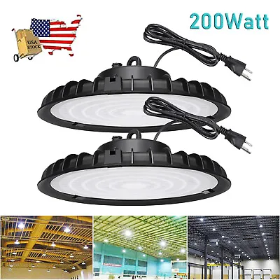 2 Pack 200W UFO Led High Bay Light Factory Industrial Commercial Light Fixture • $61.25
