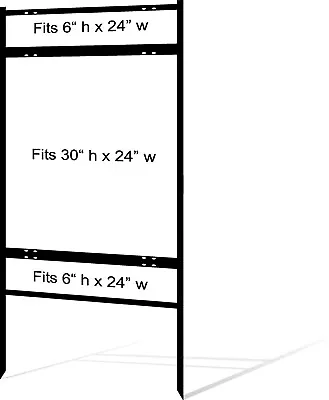 Real Estate Yard Sign Metal Frame 30 X 24 Slide-In (2) Rider Black (Pack Of 1) • $86.95