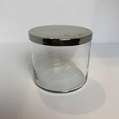 Bath & Body Works Empty Cleaned Clear Glass Jar W/ Lid For 14 Oz 3 Wick Candle • $4