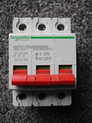 Schneider 125amp Isolator 3 Pole 3 Phase Switch Disconnector Ac22a • £5