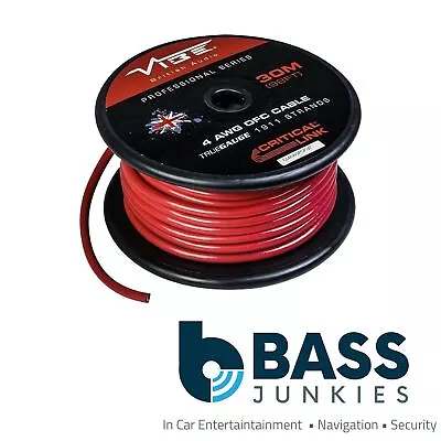 VIBE Pure Oxygen Free 4AWG 1 Meter RED Car Amplifier Amp Battery Power Cable • £15