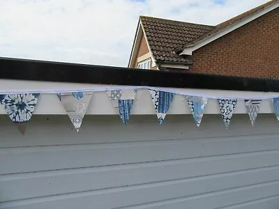 Blue Abstract / Seaside Design Garden /indoor Pvc Bunting 10ft Approx 3 Mtrs • £6
