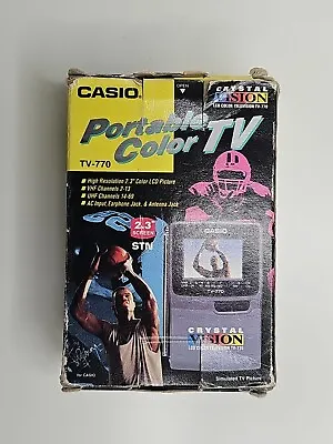 Vintage Casio TV-770 Crystal Vision Portable LCD Color Pocket Mini Television • $19.95