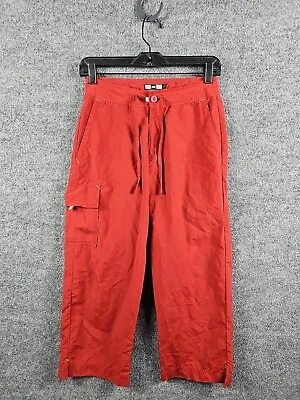 REI Hiking Pants Women's Size 4 Red Scrub Cargo Capris Travel Camp Work UPF 50+ • $18.95