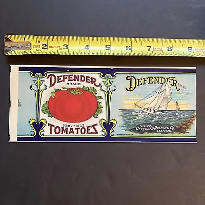 Defender Brand Tomatoes Original Unused Vintage Can Label Trappe Maryland • $2.75