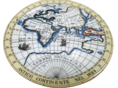Plates Miniature Map 1683 Vintage Set Of 7  4 New World 3 Old World  3 Inches • $35