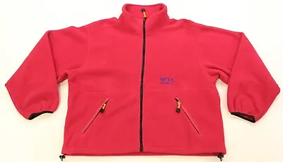 Rare Vintage EDDIE BAUER EBTek Spell Out Full Zip Fleece Jacket 90s 2000s Red L • $24.99