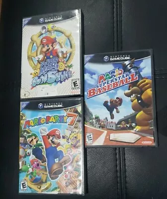 Mario Party 7 Superstar Baseball Super Sunshine GameCube Case And Manual Only • $49.99