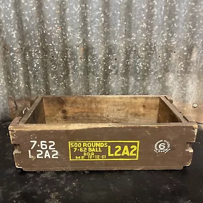 7.62 Ball W^d Government Cartridges Vintage Explosives Wood Box Crate Ammo Wwii • $61.80