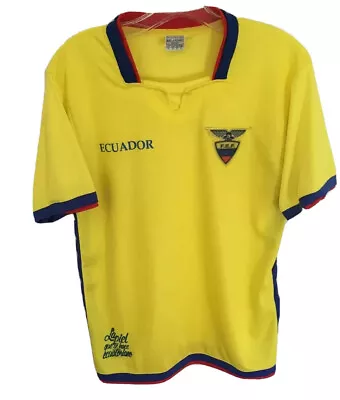 Ecuador Jersey Yellow Soccer Jersey FEF Red Blue Trim 2015 Size 36 • $17.99