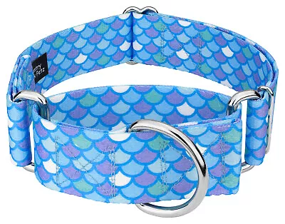 Country Brook Petz® 1 1/2 Inch Mermaid Scales Martingale Dog Collar • $15.97