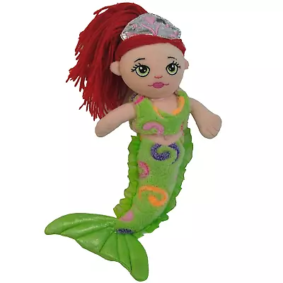 Fiesta Mermaid Plush Doll Stuffed Toy Red Yarn Hair Green Swirl Princess 13  • $7.20