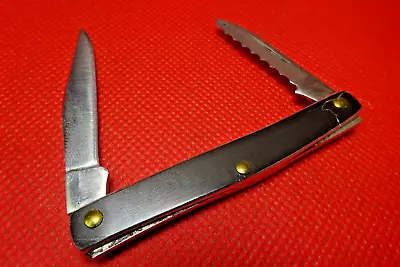 Vintage Rare Usa Cutco 1885 2 Blade Folding Pocket Knife Serrated Pen Blade • $55