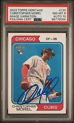 2023 Topps Heritage Christopher Morel Image Variation Signed RC Auto PSA 8/10 • $399.99