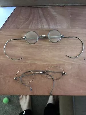 2 Pair Antique Glasses Used Rough Shape Very Old Rare • $160