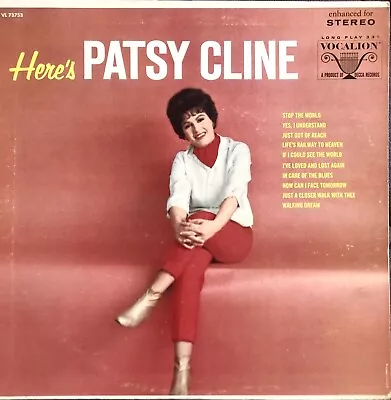 HERE'S PATSY CLINE LP 1st EDITION 4 STAR COMPILATION VOCALION VL 73753 VG+/VG+ • $5