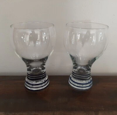 $24.20 • Buy Fiestaware Glasses Beer Glass Goblet Tumbler Cobalt Blue Bands Homer Laughlin 