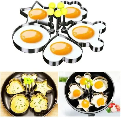 Stainless Steel Frying Pan Fried Egg Pancake Baking Shaper Cooking Ring Mold UK • £2.78