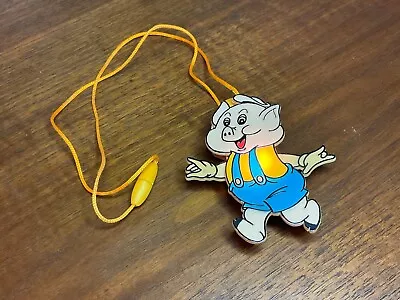  Necklace Plastic Racing Arms Three Little Pigs? Pig In Bibs  Vintage Toy • $14.99