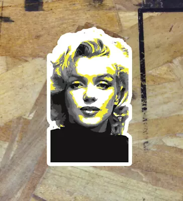 Marilyn Monroe Gray Yellow Graphic Vinyl Sticker Decal Vintage Style 5  Tall • £3.79