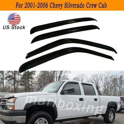 $30.40 • Buy For Chevy Silverado GMC Sierra Crew Cab 2002-2006 Window Visor Sun Shade Shield
