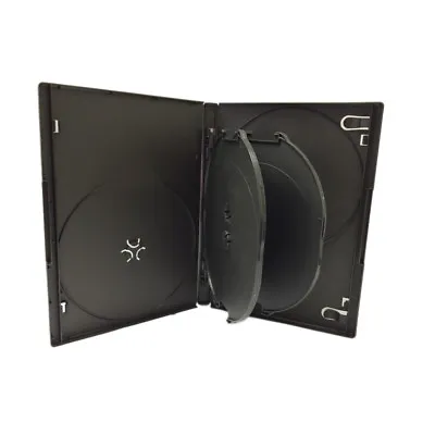 10 Black Standard 14mm 6 Disc CD DVD Storage Box Case With 2 Trays • $16.99